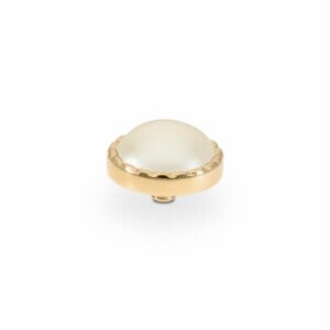 Bocconi  flat 9 mm gold, pearl